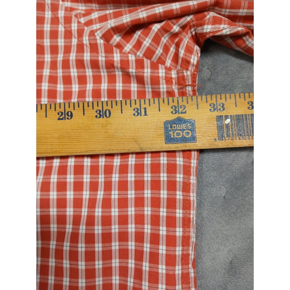 Arrow USA 1851 Mens 4XL Red White Gingham Check Long Sleeve Button Down Shirt - Picture 7 of 10